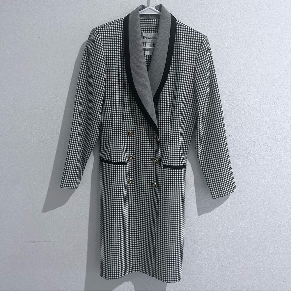 Vintage Danny & Nicole Double Breasted Women’s Coat  Black&White Houndstooth 8P